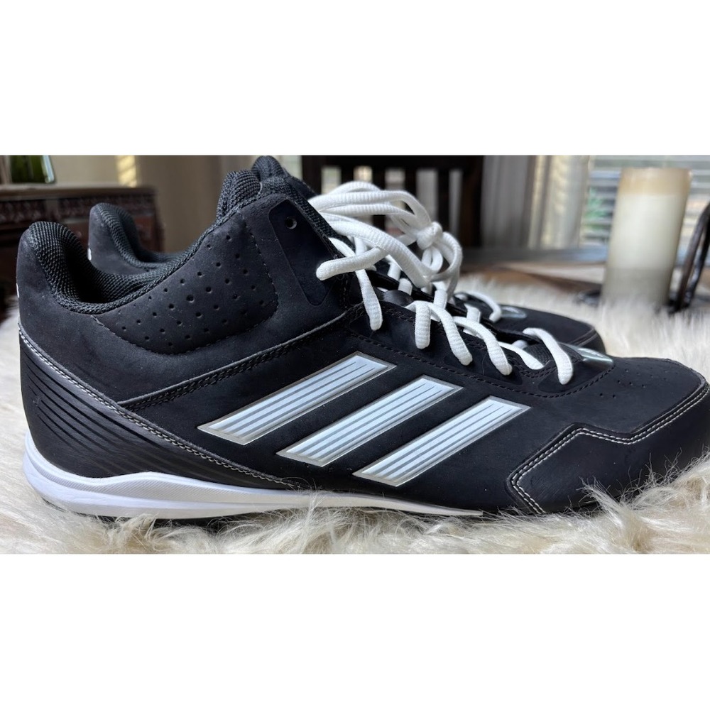 Adidas PowerAlley 5 Baseball Cleats 13 Black White Molded NWOT Athletic